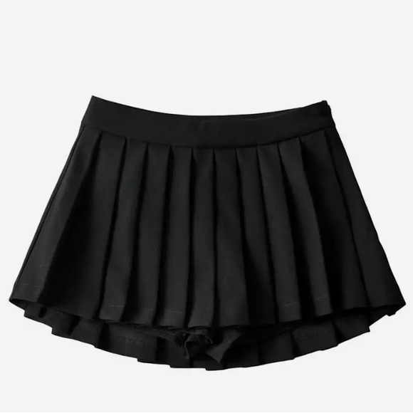 Shorts Pleated Black Mini Skirt Poshmark